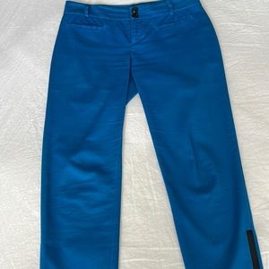 Cartonnier Anthropologie bright blue ankle pants with ankle zippers